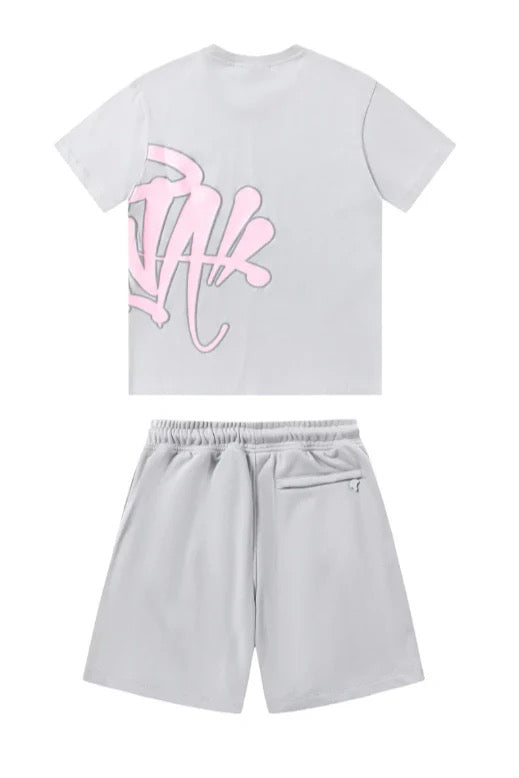 GRAFFITI - SHORT SET GREY/PINK